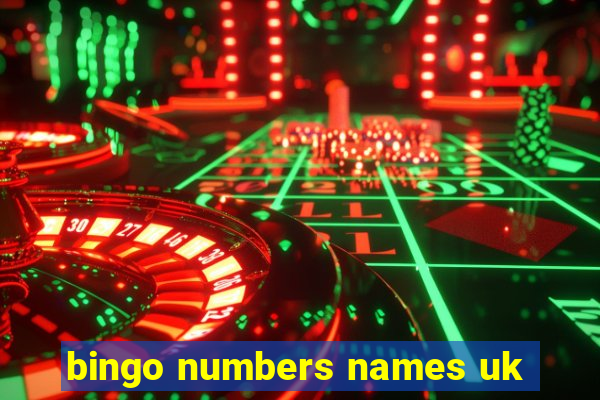 bingo numbers names uk