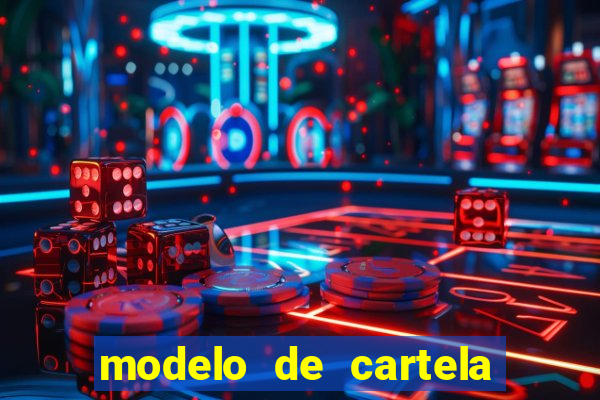 modelo de cartela para bingo