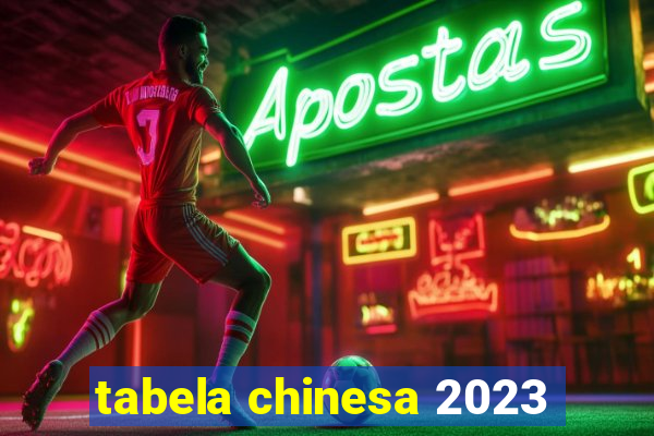 tabela chinesa 2023