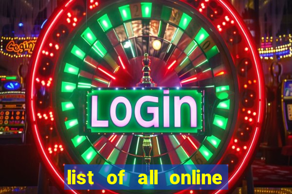 list of all online bingo sites