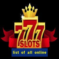 list of all online bingo sites