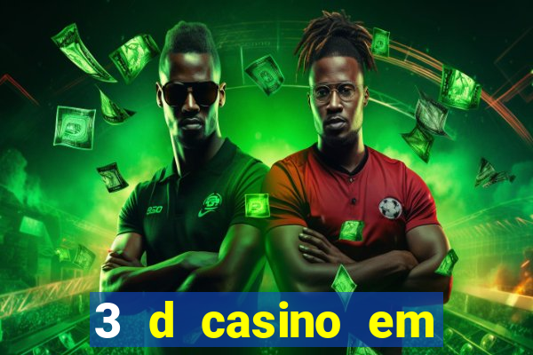 3 d casino em movimento com baralho