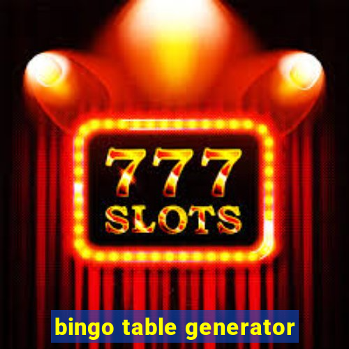 bingo table generator