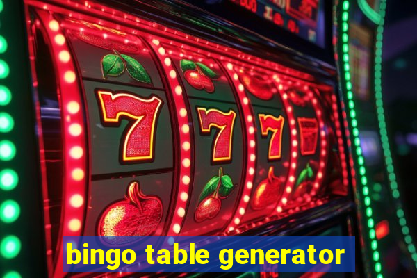 bingo table generator