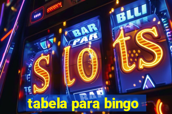 tabela para bingo