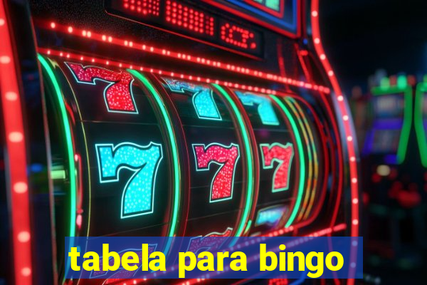 tabela para bingo