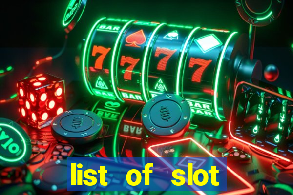 list of slot machines at winstar