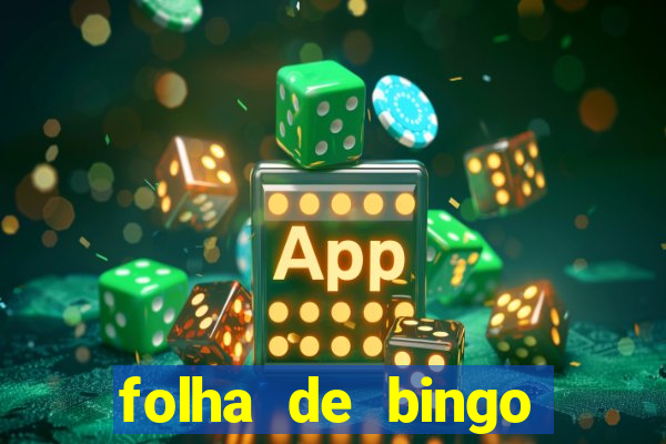 folha de bingo para imprimir