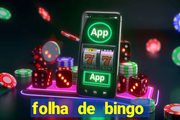 folha de bingo para imprimir