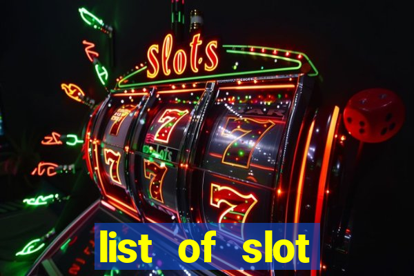 list of slot machines at jake's 58